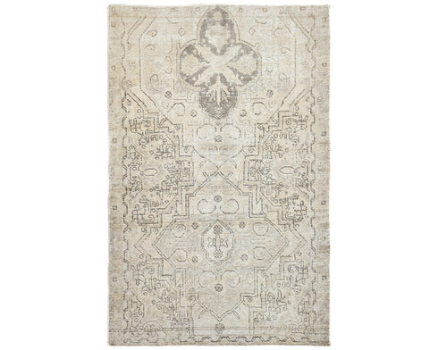 3x5 Vintage Brown Persian Style Hand Knotted Distressed Low Pile Wool Area Rug